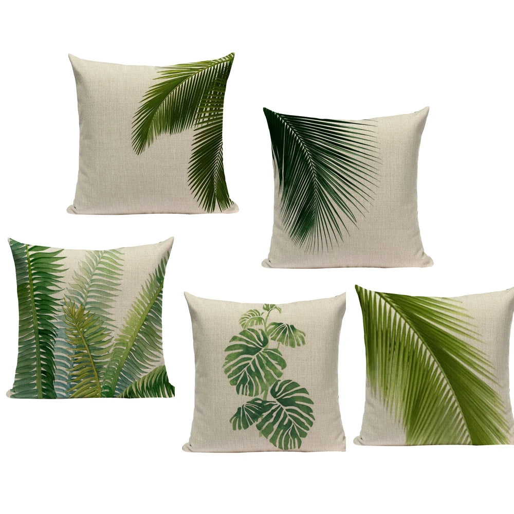 Tropical Plants Palm Tree Printed Decorative Throw Pillow Cushion Cover Case